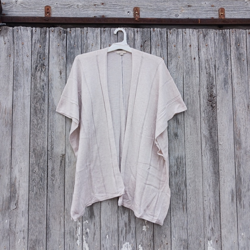 Loft Light Pink Open Front Short Sleeve Cardigan Sweater Womens Sz XS/S